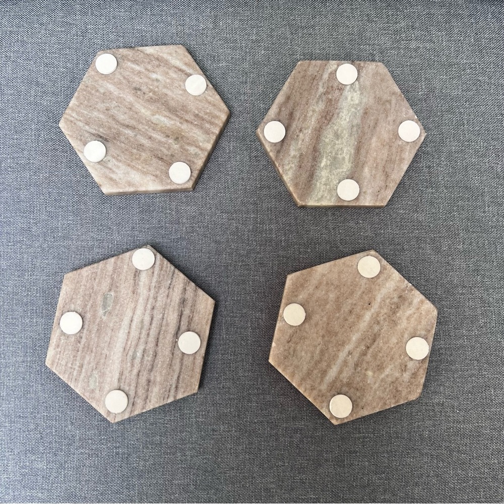 Hexagonal Stone Coasters - Picture 3 of 7